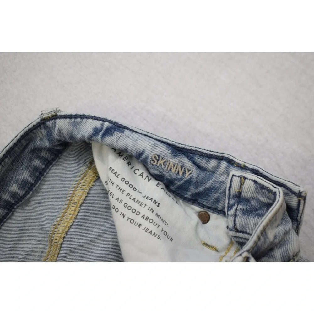 American Eagle AirFlex Skinny Stretch Distressed Denim Blue Jeans Mens 28‎ x 30